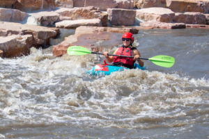 Photo of a kayaker on the North Fork Whitewater Park