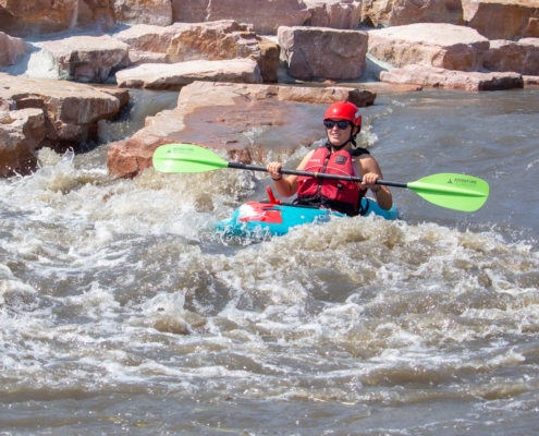 Photo of a kayaker on the North Fork Whitewater Park