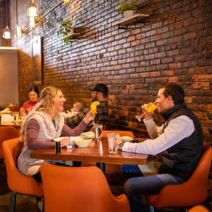 Couple eating at 411 Restaurant & Lounge in downtown Norfolk