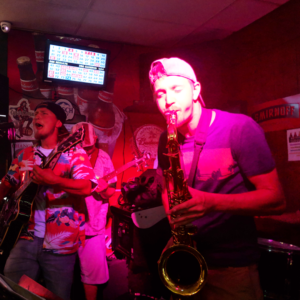 Band playing live music in downtown Norfolk