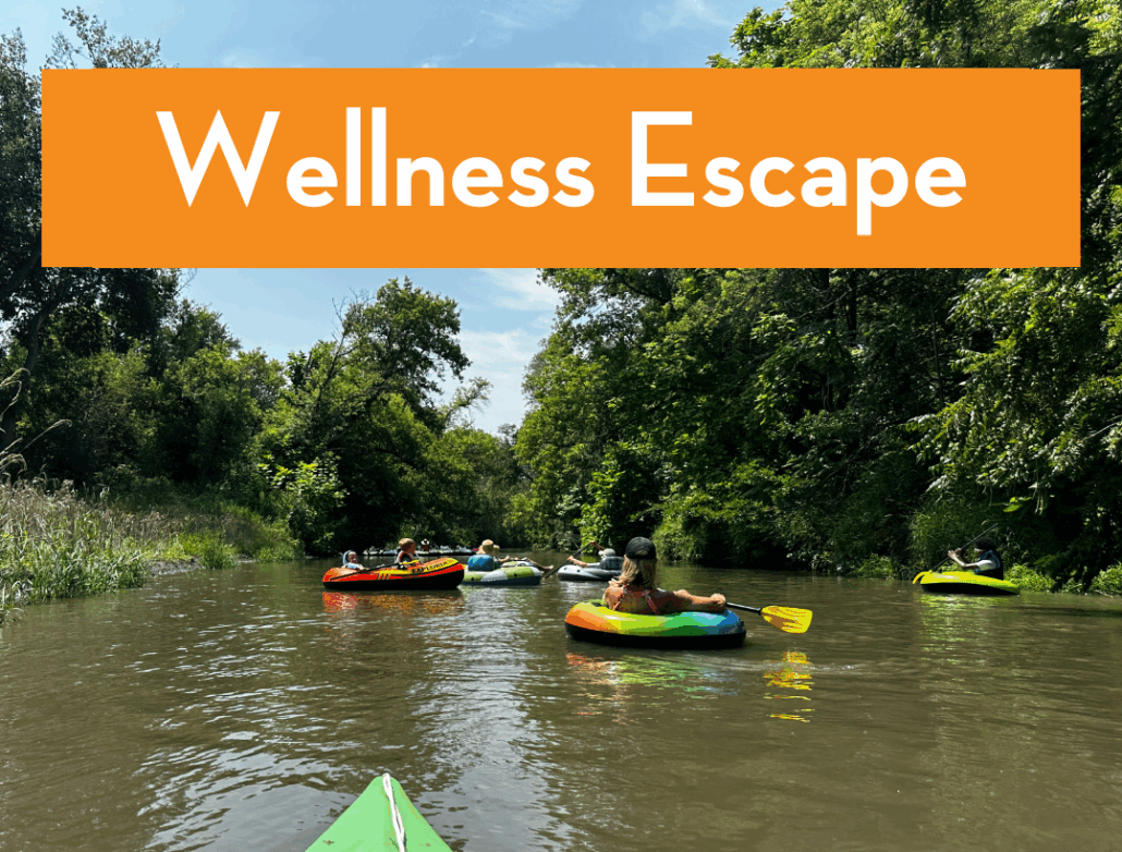 Floaters on tubes in the North Fork Whitewater Park